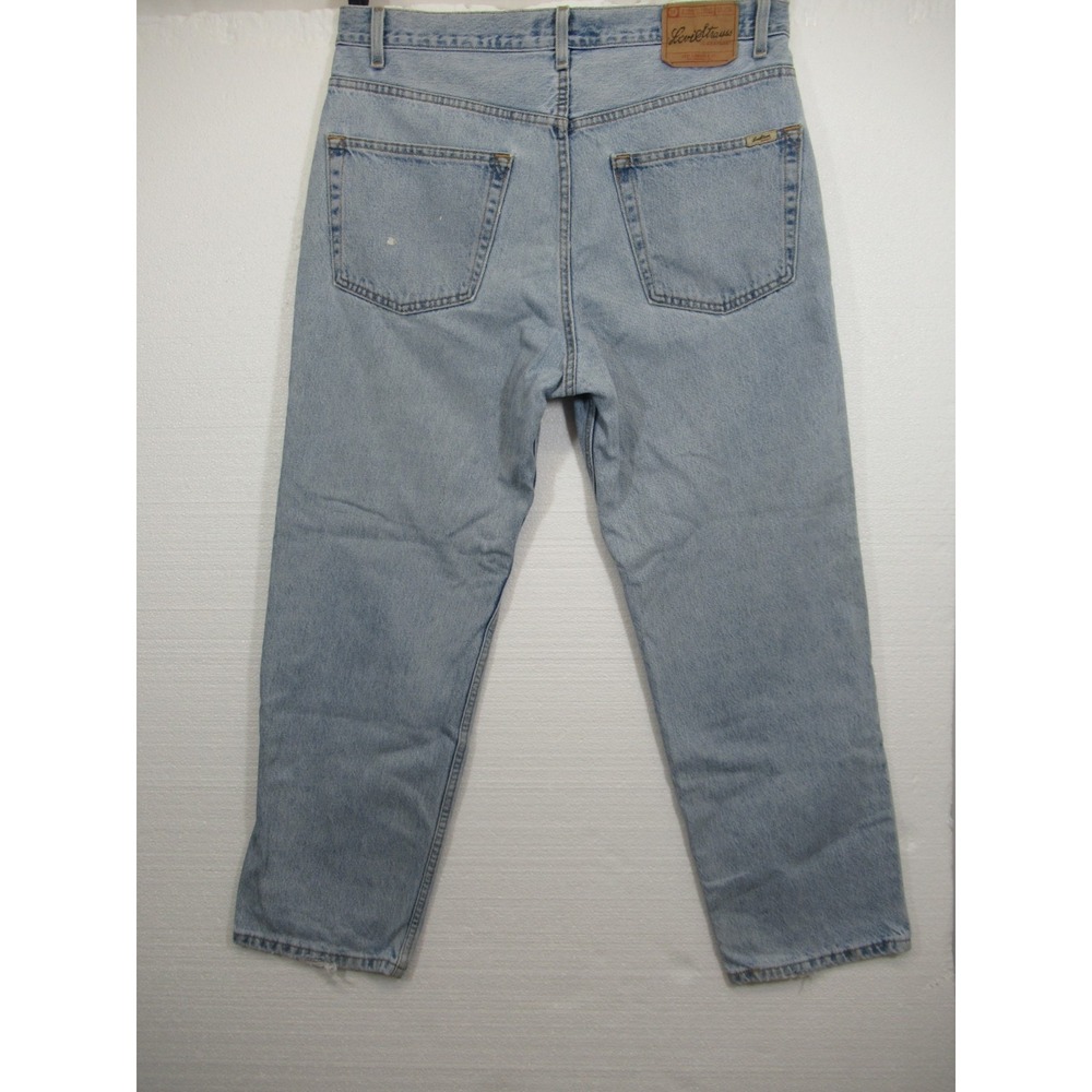Vtg Distressed Levi Strauss Relaxed Straight Jeans Men 38x30 Light Wash Y2K